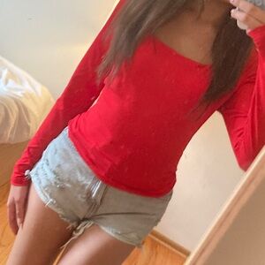 xs long sleeve top with built in bra area to put padding in i got from amazon!!